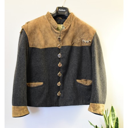 GIACCONE LANA/PELLE  UOMO tg. 52  STILE TIROLESE Spieth&Wensky