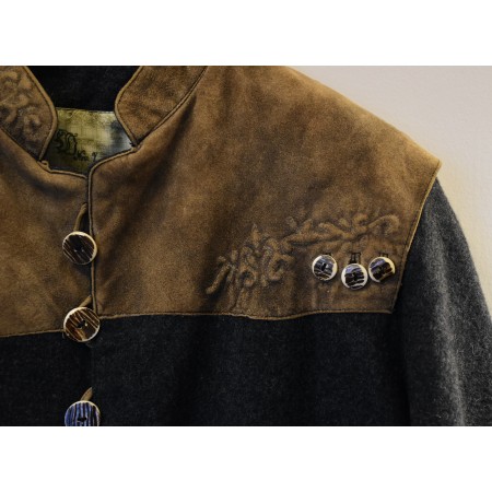 GIACCONE LANA/PELLE  UOMO tg. 52  STILE TIROLESE Spieth&Wensky