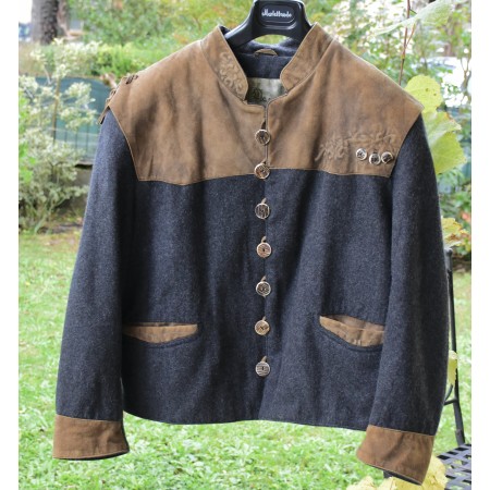GIACCONE LANA/PELLE  UOMO tg. 52  STILE TIROLESE Spieth&Wensky