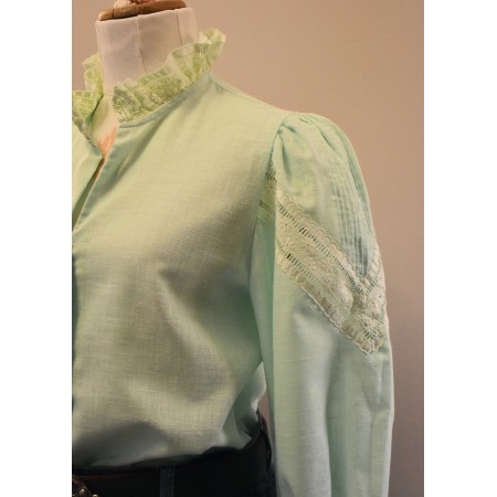 CAMICIA STILE TIROLESE  tg 44 it. CON PIZZO Alpentrachten