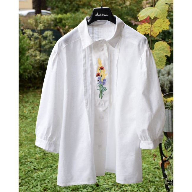 CAMICIA STILE TIROLESE  tg 52/54 it. CON RICAMO
