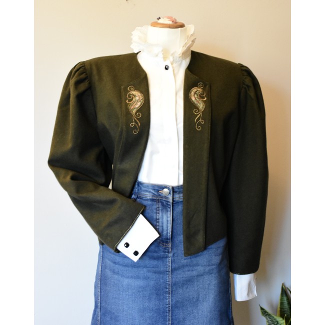 GIACCA BLAZER '80/'90 LANA STILE TIROLESE...