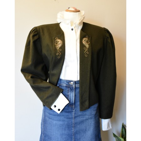 GIACCA BLAZER '80/'90 LANA STILE TIROLESE tg.48/50 it. Vintage