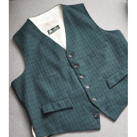 GILET UOMO Vintage Tg. 54 circa Swaine Adeney  Lana