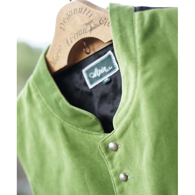 GILET UOMO Vintage Tg. 48 velluto verde Alpin