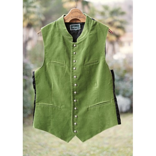GILET UOMO Vintage Tg. 48 velluto verde Alpin