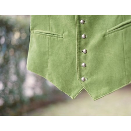 GILET UOMO Vintage Tg. 48 velluto verde Alpin