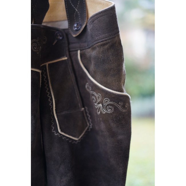 PANTALONI tg. 26 / 48-50 PELLE LEDERHOSEN TIROLESE