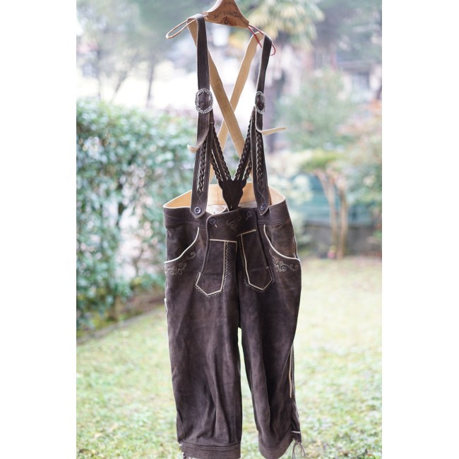 PANTALONI tg. 26 / 48-50 PELLE LEDERHOSEN TIROLESE