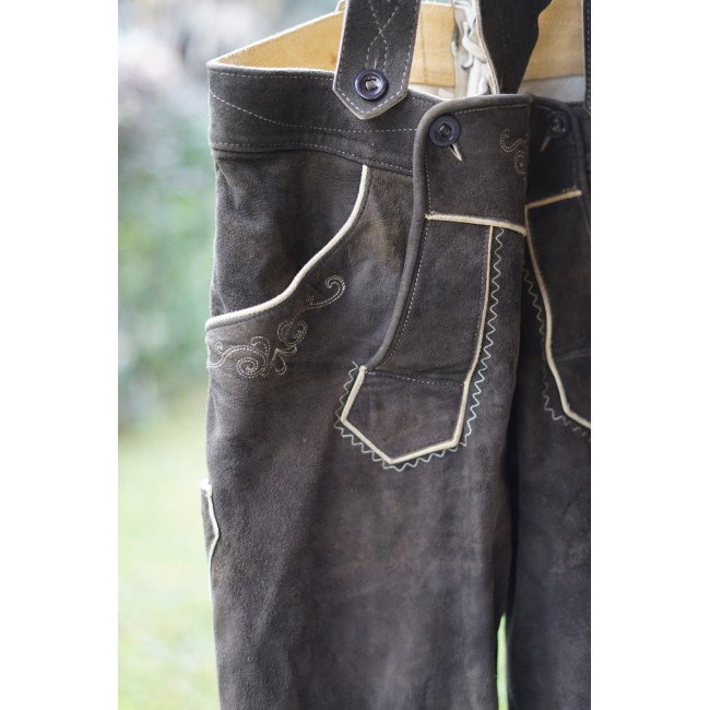 PANTALONI tg. 26 / 48-50 PELLE LEDERHOSEN TIROLESE