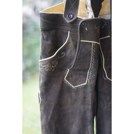 PANTALONI tg. 26 / 48-50 PELLE LEDERHOSEN TIROLESE
