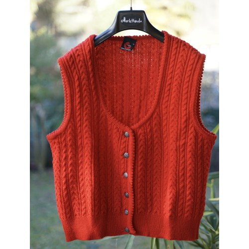 GILET ROSSO tg. 48  DONNA TIROLESE Giesswein