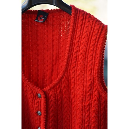 GILET ROSSO tg. 48  DONNA TIROLESE Giesswein