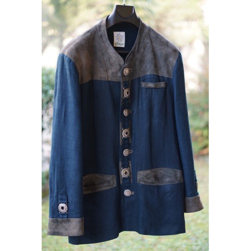 GIACCA IN LINO PELLE tg. 50/52 it. STILE TIROLESE Amann