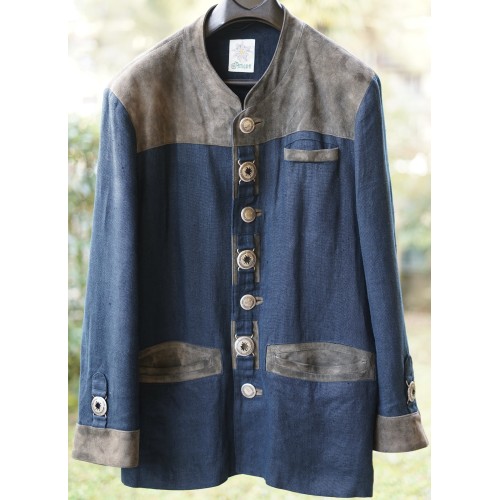 GIACCA IN LINO PELLE tg. 50/52 it. STILE TIROLESE Amann 2
