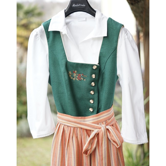 ABITO STILE TIROLESE  tg. 46/48 it.  Rose Dirndl