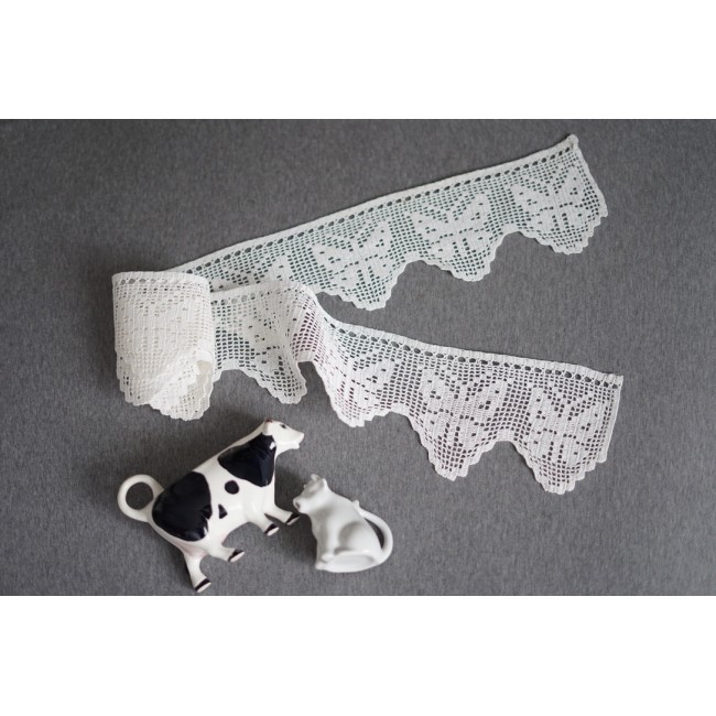 SET 2 BORDINI / PIZZI  UNCINETTO " Farfalle"