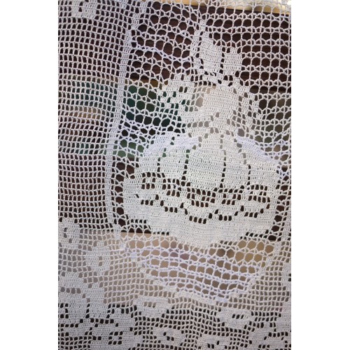COPPIA TENDINE REALIZZATE A MANO AD UNCINETTO 119x43 cm 2