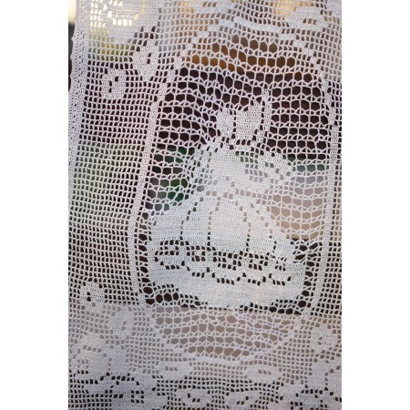 COPPIA TENDINE REALIZZATE A MANO AD UNCINETTO 119x43 cm