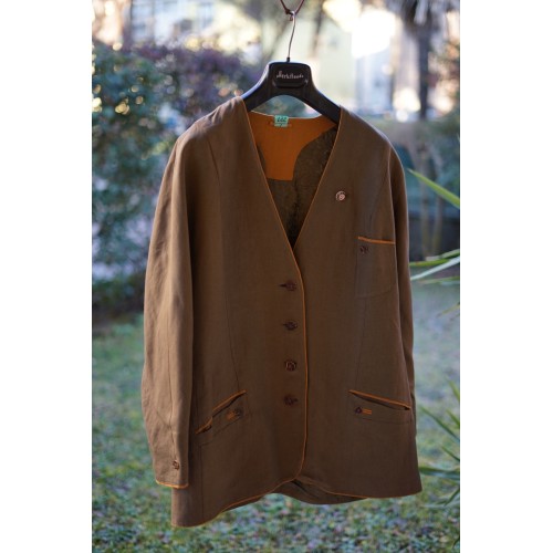 GIACCA BLAZER  MISTO LINO STILE TIROLESE tg. 52 it.