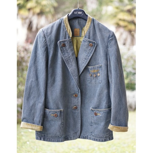GIACCA BLAZER '80/'90 LANA STILE TIROLESE tg.46/48it.... 2