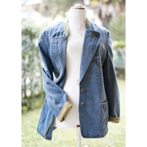 GIACCA BLAZER '80/'90 LANA STILE TIROLESE tg.46/48it....
