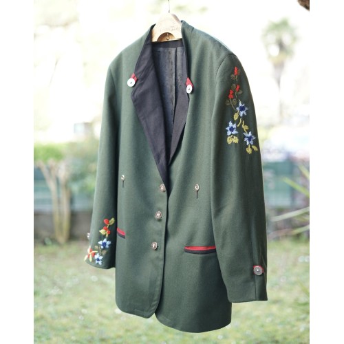 GIACCA BLAZER '80/'90 LANA STILE TIROLESE tg.46 Distler