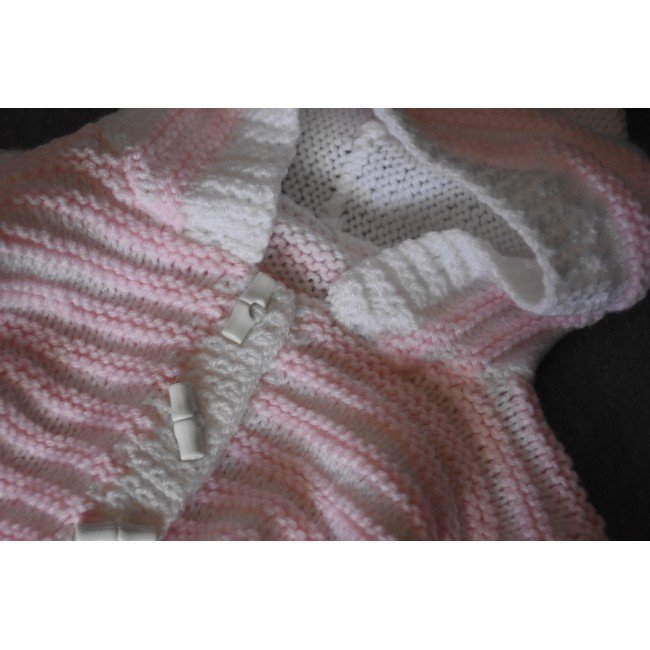 GOLFINO ROSA REALIZZATO A MANO 6/9 mesi