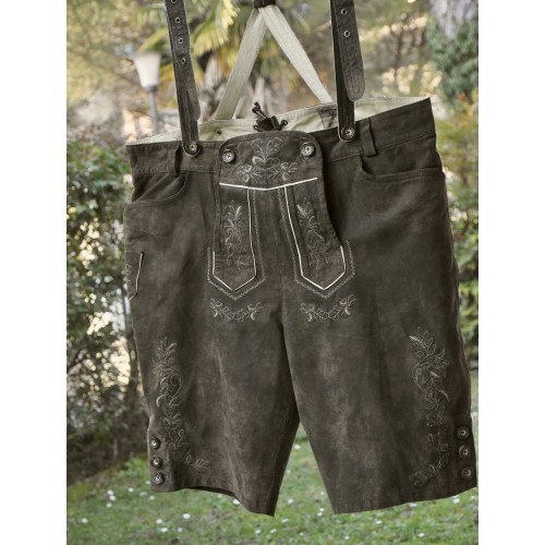 PANTALONI tg. 54 PELLE LEDERHOSEN TIROLESE Birkhahn