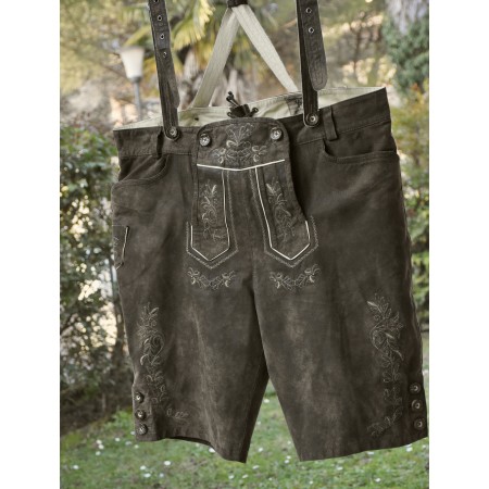 PANTALONI tg. 54 PELLE LEDERHOSEN TIROLESE Birkhahn