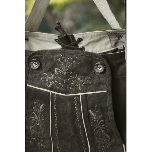 PANTALONI tg. 54 PELLE LEDERHOSEN TIROLESE Birkhahn 2