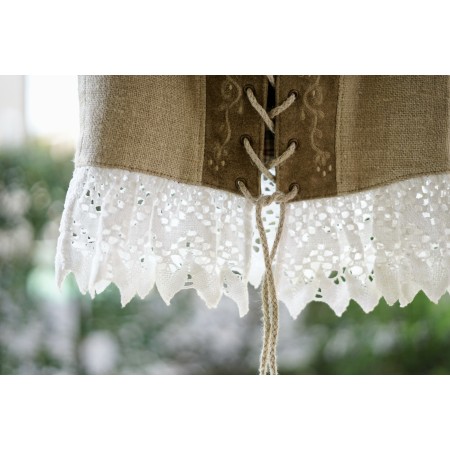 GILET CORPETTO TIROLESE Tg 42 it Lino/ Pelle