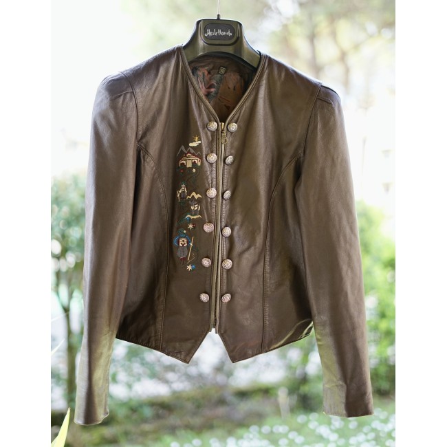 GIACCA PELLE DONNA  tg.42/44 it.  TIROLESE