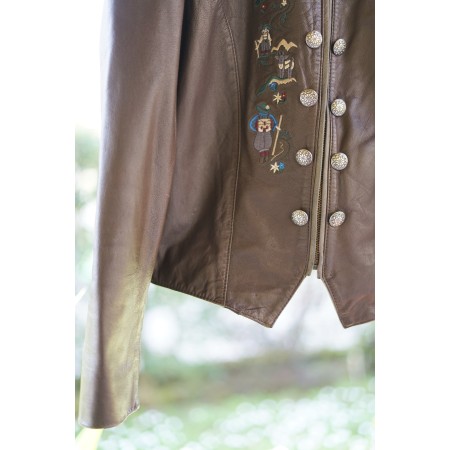 GIACCA PELLE DONNA  tg.42/44 it.  TIROLESE