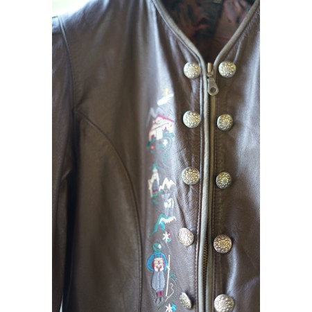 GIACCA PELLE DONNA  tg.42/44 it.  TIROLESE