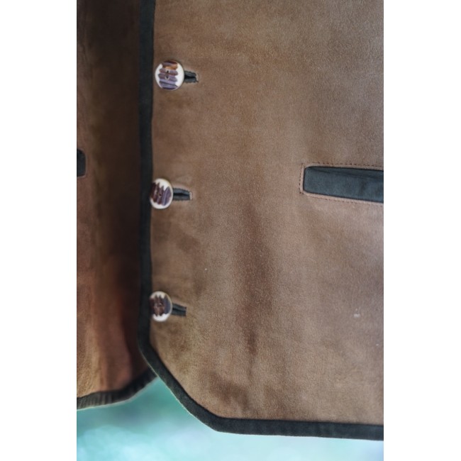 GILET  Tg.56 it. UOMO TIROLESE IN PELLE St Moriz