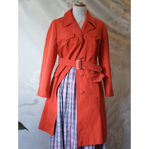 TRENCH VINTAGE COLORE ROSSO  TG. 44 / 46 it. 2