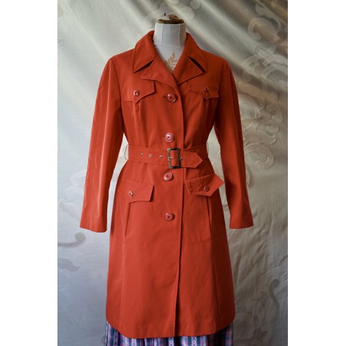 TRENCH VINTAGE COLORE ROSSO  TG. 44 / 46 it.
