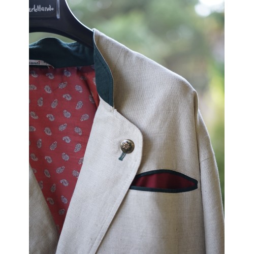 GIACCA IN COTONE MISTO LINO  tg. M 48/50 it. STILE TIROLESE 2