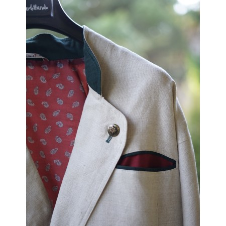 GIACCA IN COTONE MISTO LINO  tg. M 48/50 it. STILE TIROLESE