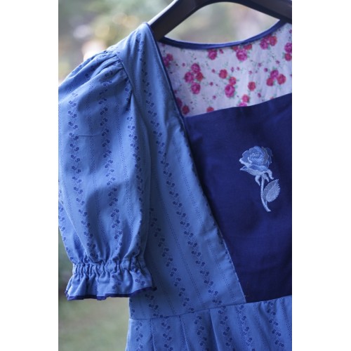 ABITO STILE TIROLESE tg.46 it. Dirndl azzurro 2