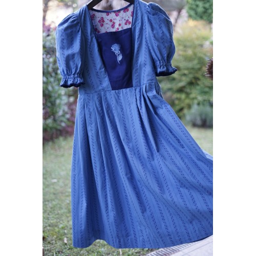 ABITO STILE TIROLESE tg.46 it. Dirndl azzurro