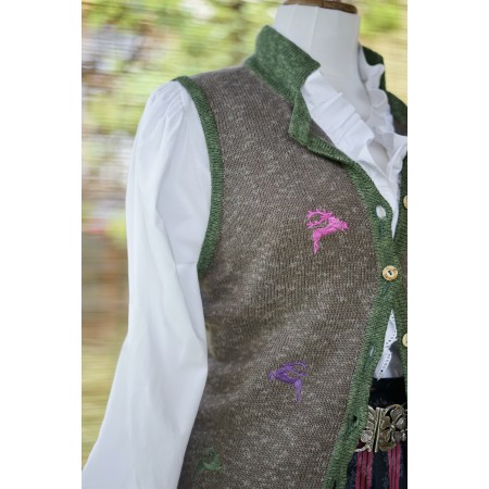 GILET IN STILE TIROLESE LANA tg. 42/44 it.  Steffner