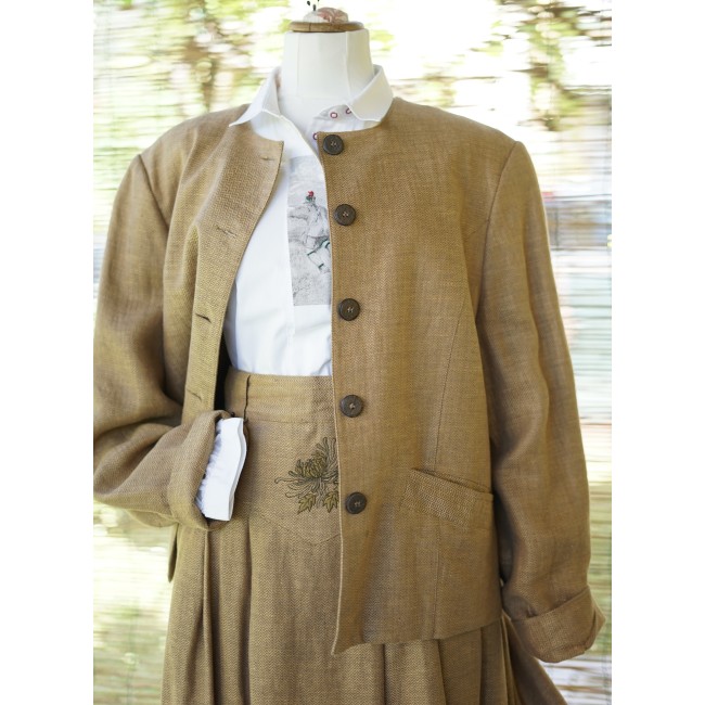 COMPLETO GIACCA  + GONNA LINO TIROLESE tg. 48...