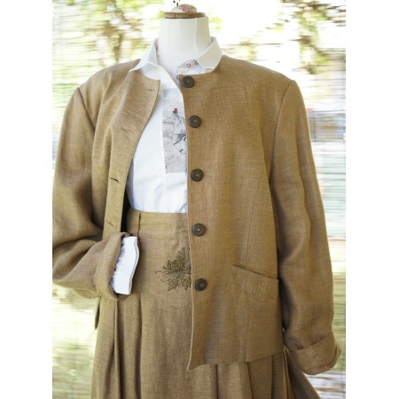 COMPLETO GIACCA  + GONNA LINO TIROLESE tg. 48 it. Distler
