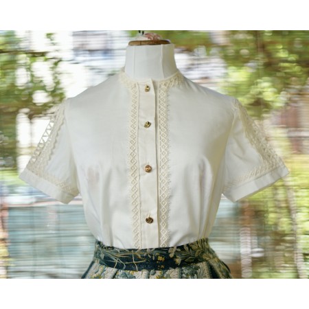 CAMICIA  TIROLESE CON PIZZO  tg 46 it.