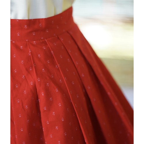GONNA IN COTONE IN STILE TIROLESE tg. 42 it. Lodenfrey ROSSA 2