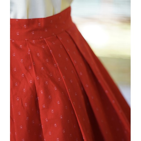 GONNA IN COTONE IN STILE TIROLESE tg. 42 it. Lodenfrey ROSSA