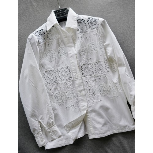 CAMICIA CON PIZZO  TG.M RICAMATA A MANO
