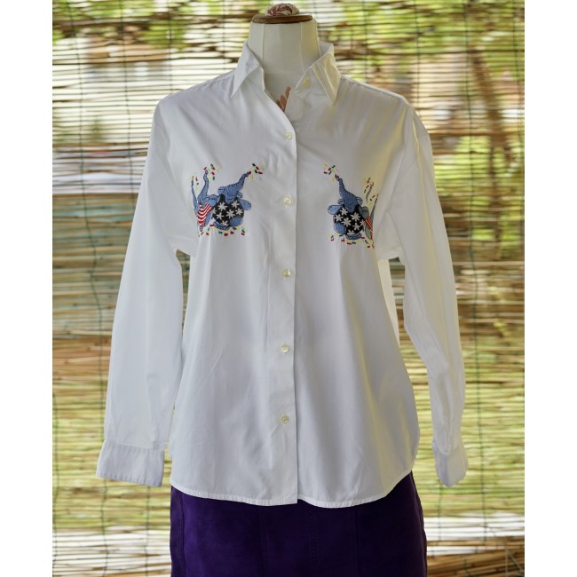 CAMICIA VINTAGE '80/'90  tg.S CON RICAMO Blondie